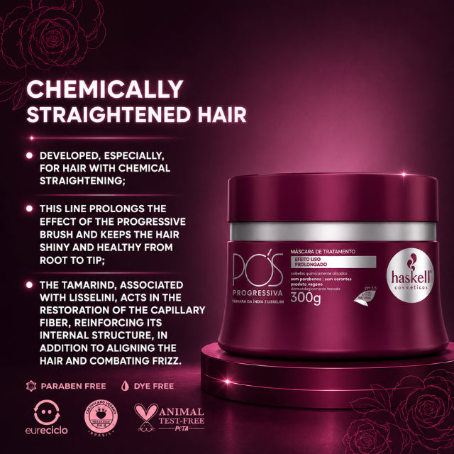 Haskell Pós-Progressiva Post-Glättungs-Behandlungsmasken: Tiefenrekonstruktive Ausrichtung & Frizz-Kontrolle - 17,63 oz / 500g