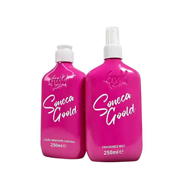 Gold Spell Co Soneca Gold moisturizing body lotion and fragrance mist duo 250ml each – sweet scent and hydration kit - Buy now at MKPBR.COM - Worldwide Shipping